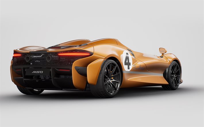 2021, McLaren Elva M6A Tema, MSO, 4K, vista posteriore, di bronzo (Elva, tuning Elva, di auto di lusso, sportive Inglesi, McLaren