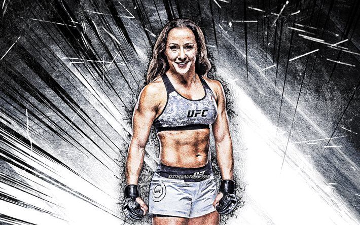 4k, Jodie Esquibel, grunge art, american fighters, MMA, UFC, female fighters, Mixed martial arts, white abstract rays, Jodie Esquibel 4K, UFC fighters, Esquibel, MMA fighters