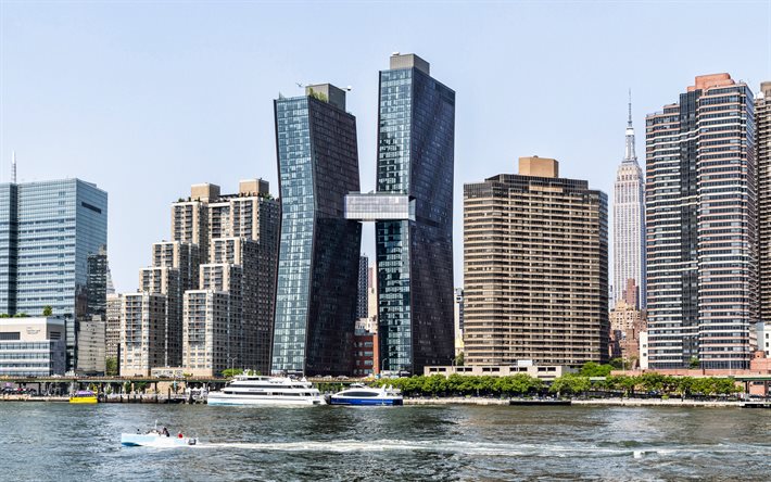Americana de Cobre Edificios, 626 Primer Ave, rascacielos, Manhattan, Ciudad de Nueva York, modernos edificios, paisaje urbano, Nueva York, estados UNIDOS