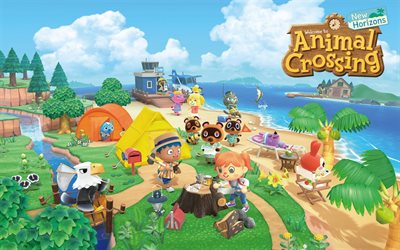 Animal Crossing New Horizons, Nintendo, poster, new games, cartoon games