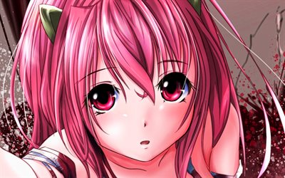 Lucy, protagonist, Elfen Lied, manga, artwork, Elfen Lied series, Lucy Elfen Lied