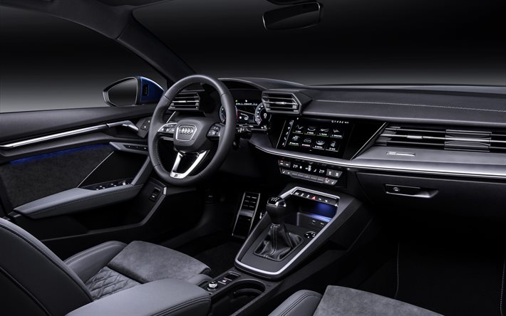 Audi A3 Sportback, 2020, interi&#246;r, insida, framsidan, nya A3, tyska bilar, Audi
