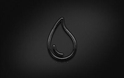 Elixir black logo, programming language, grid metal background, Elixir, artwork, creative, programming language signs, Elixir logo