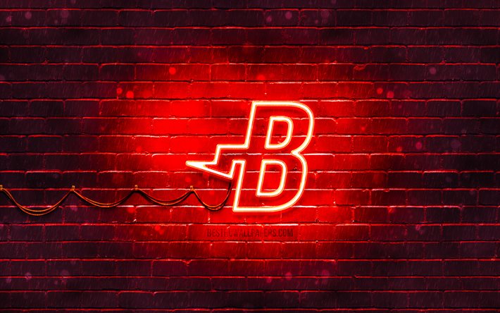 Burstcoin الشعار الأحمر, 4k, الأحمر brickwall, Burstcoin شعار, cryptocurrency, Burstcoin النيون شعار, cryptocurrency علامات, Burstcoin