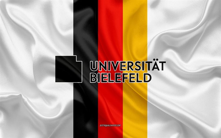 Emblema dell&#39;Universit&#224; di Bielefeld, Bandiera tedesca, Logo dell&#39;Universit&#224; di Bielefeld, Bielefeld, Germania, Universit&#224; di Bielefeld