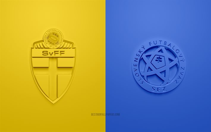 السويد ضد سلوفاكيا, بطولة أمم أوروبا لكرة القدم 2020, المجموعة E, شعارات ثلاثية الأبعاد, خلفية صفراء زرقاء, يورو 2020, مباراة كرة القدم, مباراة كرة القدم الأمريكية, منتخب السويد لكرة القدم, منتخب سلوفاكيا لكرة القدم