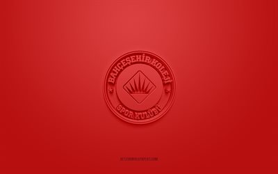 Bahcesehir Koleji SK, Turkish basketball club, red logo, red carbon fiber background, Basketbol Super Ligi, basketball, Istanbul, Turkey, Bahcesehir Koleji SK logo