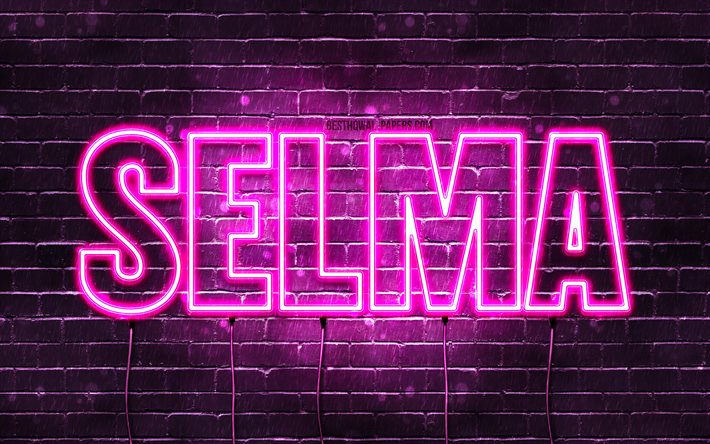 Selma, 4k, isimli duvar kağıtları, kadın isimleri, Selma adı, mor neon ışıkları, Mutlu Yıllar Selma, pop&#252;ler Norve&#231; kadın isimleri, Selma isimli resim