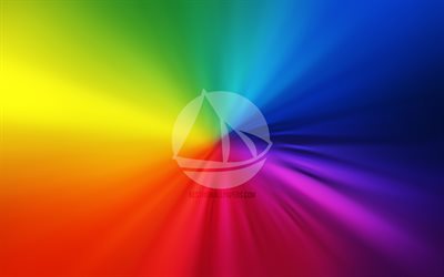 Solus logo, 4k, vortex, Linux, rainbow backgrounds, creative, operating systems, artwork, Solus
