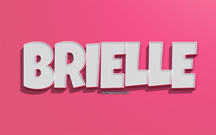 Brielle, sfondo linee rosa, sfondi con nomi, nome Brielle, nomi femminili, biglietto di auguri Brielle, disegni al tratto, foto con nome Brielle