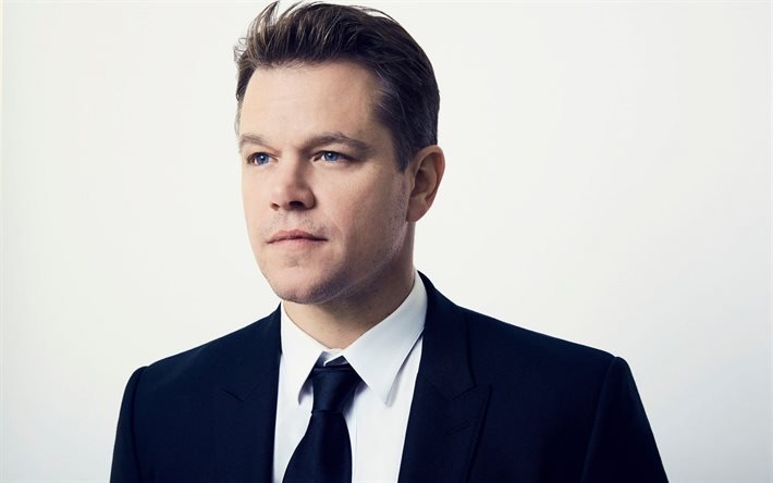 Matt Damon, American actor, portrait, man in suit