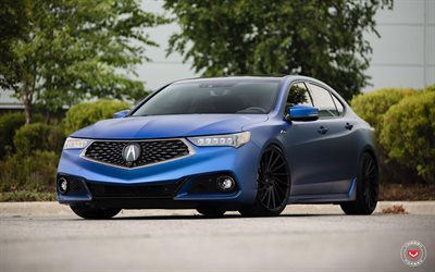 Acura TLX, tuning, 2018 auto, Vossen Wheels, VPS-305T, blu TLX, Acura