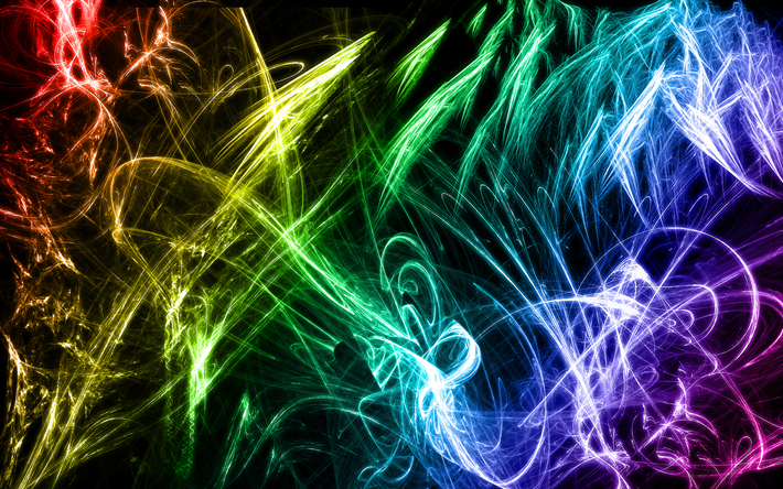 neon valot, kaaos, abstrakti taide, luova, v&#228;rik&#228;s valot
