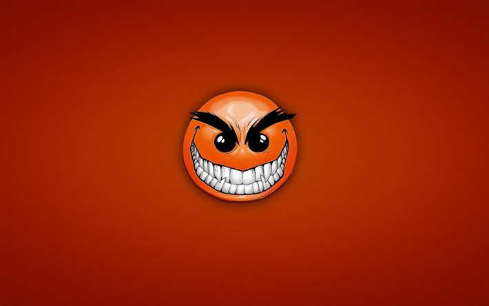 angry smiley, creative, orange background, emoticons, smiley face, smiles