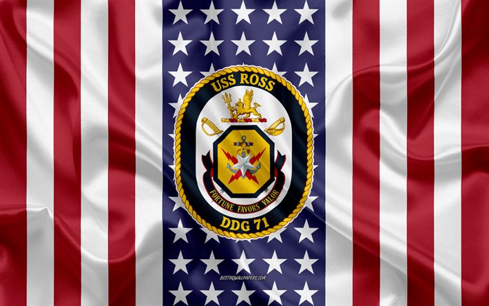 L&#39;USS Ross Embl&#232;me, DDG-71, Drapeau Am&#233;ricain, l&#39;US Navy, &#233;tats-unis, l&#39;USS Ross Insigne, un navire de guerre US, Embl&#232;me de l&#39;USS Ross