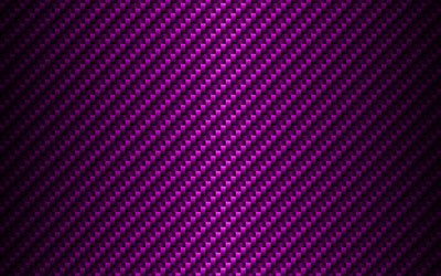 violetti hiilen tausta, 4k, carbon kuviot, violetti hiilen rakenne, punontateokset kuvioita, luova, hiili-ja punontateokset rakenne, linjat, hiilen taustat, violetti taustat, hiilen kuvioita