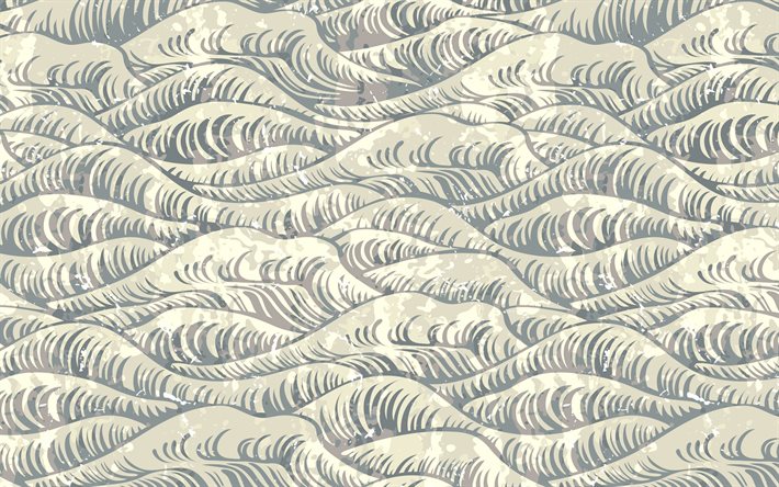 gris abstracto ondas, 4k, 3D ondas de texturas, arte abstracto, gris ondulado de fondo, abstracto, ondas, creativo, gris, antecedentes, las ondas de texturas