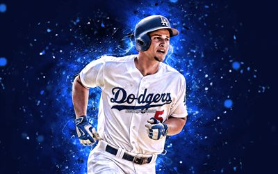 Corey Seager, 4k, MLB, Los Angeles Dodgers, shortstop, baseball, Corey Drew Seager, Major League Baseball, neon lights, Corey Seager Dodgers, Corey Seager 4K, LA Dodgers