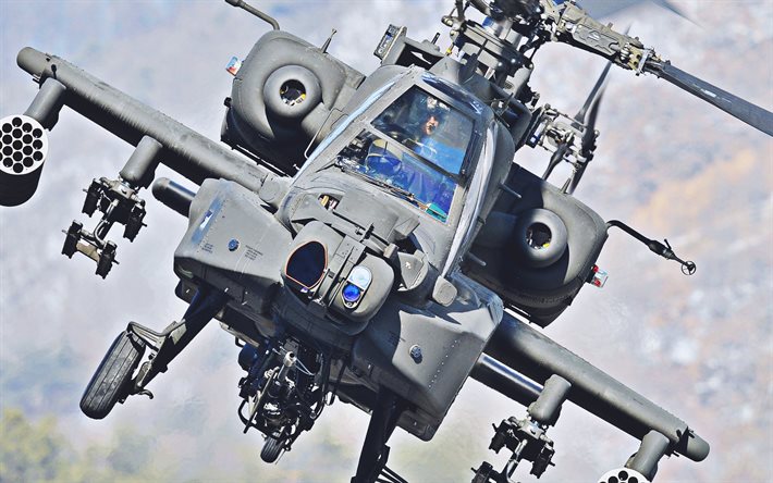 Boeing AH-64 Apache, flying AH-64, combat helicopter, US Army, combat aircraft, military helicopters, AH-64 Apache, US Air Force