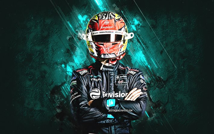 Robin Frijns, pilote automobile n&#233;erlandais, Formule E, Envision Virgin Racing, fond de pierre turquoise