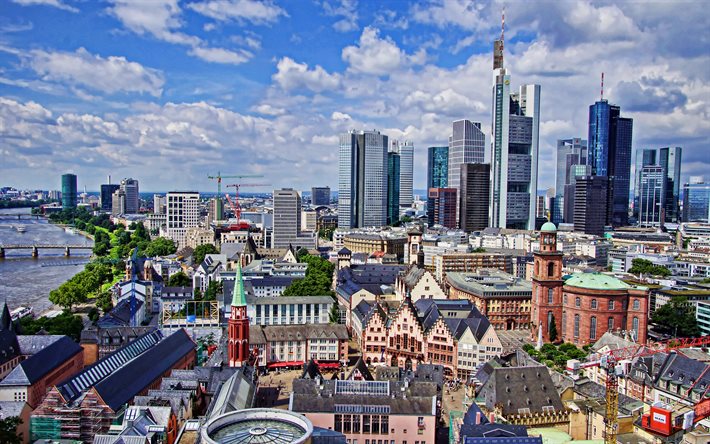 Offenbach am Main, 4k, paisagens urbanas do horizonte, ver&#227;o, cidades alem&#227;s, Europa, Alemanha, Cidades da Alemanha, Offenbach am Main Alemanha, paisagens urbanas