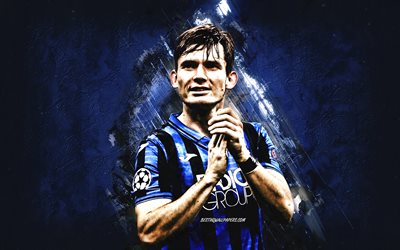 Marten de Roon, Atalanta, Dutch footballer, blue stone background, Serie A, Italy, soccer