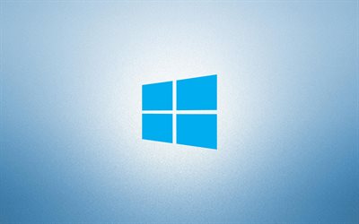 Windows 10 blue logo, 4k, minimalism, creative, blue abstract background, Windows 10 logo, OS, Windows 10
