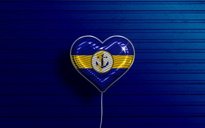 I Love Norfolk, Virginia, 4k, palloncini realistici, sfondo di legno blu, citt&#224; americane, bandiera di Norfolk, palloncino con bandiera, Norfolk, citt&#224; degli Stati Uniti