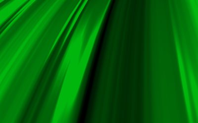 緑の3D波, 4K, 波状のパターン, 緑の抽象的な波, 緑の波状の背景, 3D波, 波のある背景, 緑の背景, 波のテクスチャ