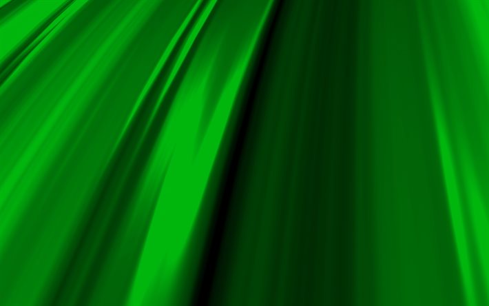vagues 3D vertes, 4K, motifs ondul&#233;s, vagues abstraites vertes, arri&#232;re-plans ondul&#233;s verts, vagues 3D, fond avec des vagues, arri&#232;re-plans verts, textures de vagues