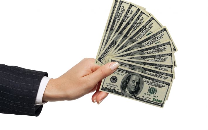 dollari americani nelle mani, soldi nelle mani di un uomo d&#39;affari, soldi nelle mani, uomini d&#39;affari, finanza, soldi, dollari americani