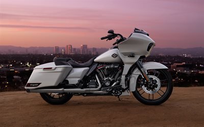 Harley-Davidson CVO Road Glide, puesta de sol, 2020 motos, moto gp, superbikes, vista lateral, en el 2020 Harley-Davidson CVO Road Glide, estadounidense de motocicletas Harley-Davidson