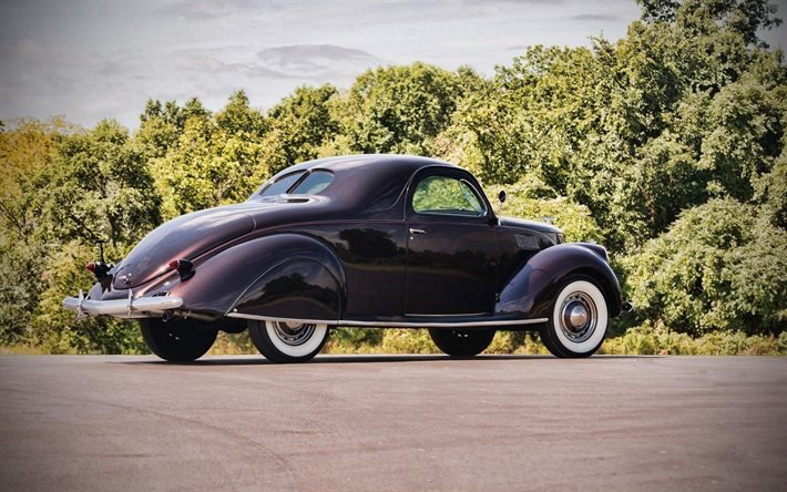 Lincoln Zephyr, voitures r&#233;tro, 1937 voitures, vue de l&#39;arri&#232;re, des voitures am&#233;ricaines, 1937 Lincoln Zephyr, Lincoln