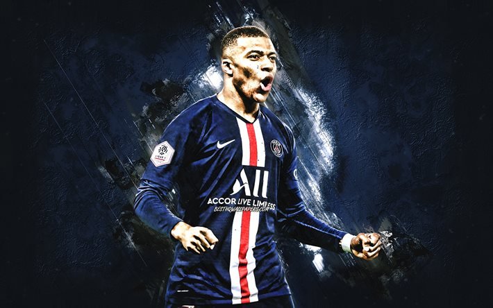 Download wallpapers Kylian Mbappe, PSG, portrait, french soccer player ...