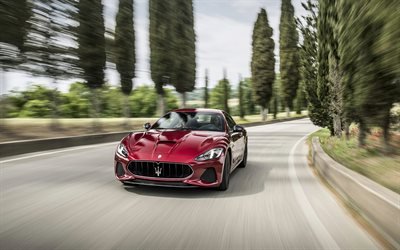 Maserati GranTurismo MC, 2018, estiramiento facial, Cabriolet, la carretera, la velocidad, los autos italianos, Maserati