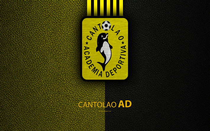 Academia Deportiva Cantolao, 4k, logo, effetto pelle, Nuevo club di calcio, emblema, giallo, nero, linee, Per&#249; Primera Division, Callao, in Per&#249;, calcio, Cantolao FC