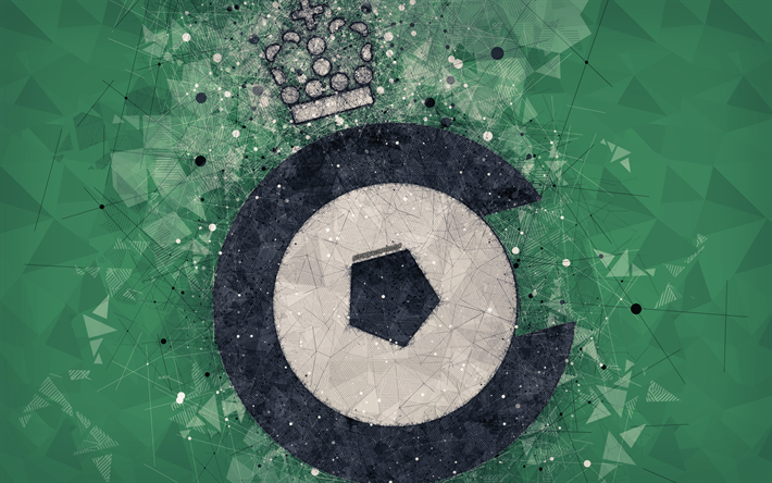 Cercle Brugge KSV, 4k, arte geom&#233;trica, logo, Belga de futebol do clube, verde resumo de plano de fundo, Jupiler Pro League, Usado, B&#233;lgica, futebol, Belga Primeira Divis&#227;o De Um, arte criativa
