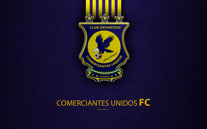 CD Ticaret Devletleri, 4k, logo, deri dokusu, Peru Futbol Kul&#252;b&#252; amblemi, sarı mor &#231;izgiler, Peru, Lig, Cajamarca, futbol