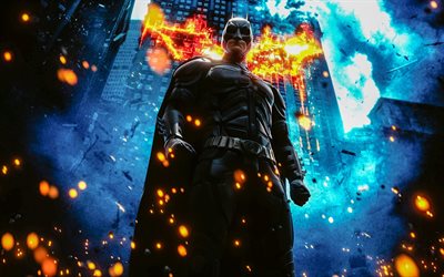 Batman, el fuego de las llamas, los superh&#233;roes, La oscuridad, el Caballero de la noche