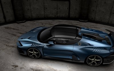 Italdesign Zerouno, 2018, Zerouno Duerta, blu, supercar, vista dall&#39;alto, di progetto, di auto sportive