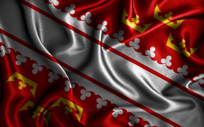 Alsace flag, 4k, silk wavy flags, french provinces, Flag of Alsace, fabric flags, Day of Alsace, 3D art, Alsace, Europe, Provinces of France, Alsace 3D flag, France