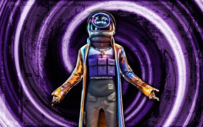 4k, Astro Jack, violet grunge background, Fortnite, vortex, Fortnite characters, Astro Jack Skin, Fortnite Battle Royale, Astro Jack Fortnite
