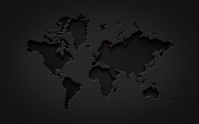 Download wallpapers Carbon World map, 4k, grunge art, carbon background,  creative, Black World map, travel concepts, World map concepts, World map  for desktop free. Pictures for desktop free