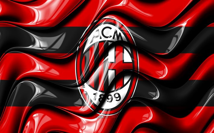 ダウンロード画像 Acミラン 4k 赤と黒の3d波 セリエa イタリアのサッカークラブ フットボール サッカー ミランfc フリー のピクチャを無料デスクトップの壁紙