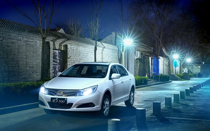 BYD e5, 4k, nuit, 2021 voitures, voitures chinoises, 2021 BYD e5, BYD