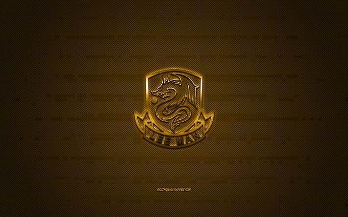 Lee Man FC, Hong Kong Futbol Kul&#252;b&#252;, sarı logo, sarı karbon fiber arka plan, Hong Kong Premier Ligi, futbol, Hong Kong, Lee Man FC logosu