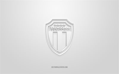 تيرينجانو إف سي, شعار 3D الإبداعية, خلفية بيضاء, 3d شعار, نادي كرة القدم الماليزي, الدوري الماليزي الممتاز, ترنجانو, ماليزيا, فن ثلاثي الأبعاد, كرة القدم, شعار Terengganu FC 3D