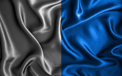 ブレシアの旗, 4k, シルクの波状の旗, イタリアの都市, ファブリックフラグ, ブレシアの日, 3Dアート, ブレシア, ヨーロッパ, ブレシア3Dフラグ, イタリア
