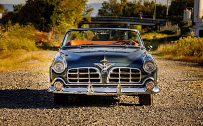 chrysler imperial, vorderansicht, 1955 autos, retro-autos, amerikanische autos, 1955 chrysler imperial, hdr, chrysler