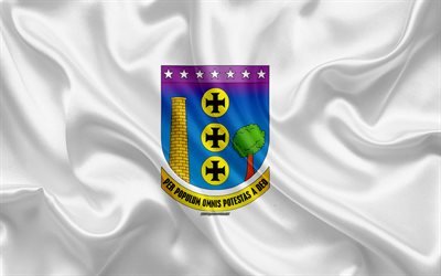 Flag of Contagem, 4k, silk texture, Brazilian city, white silk flag, Contagem flag, Minas Gerais, Brazil, art, Contagem